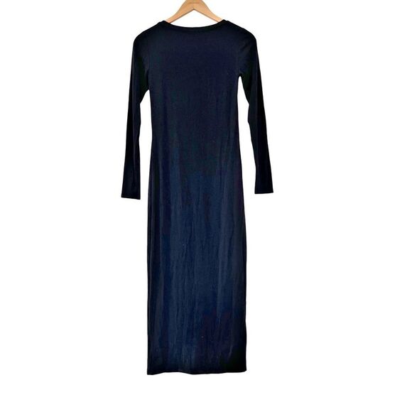 Aritzia NWOT The Group Babaton Black Retreat Square Neck Long Sleeve Maxi Dress - Picture 3 of 9